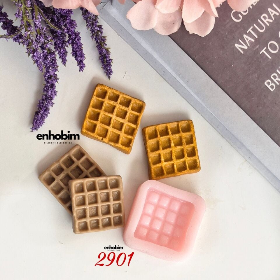 Mini Waffle Tek Tam boy silikon kalıp