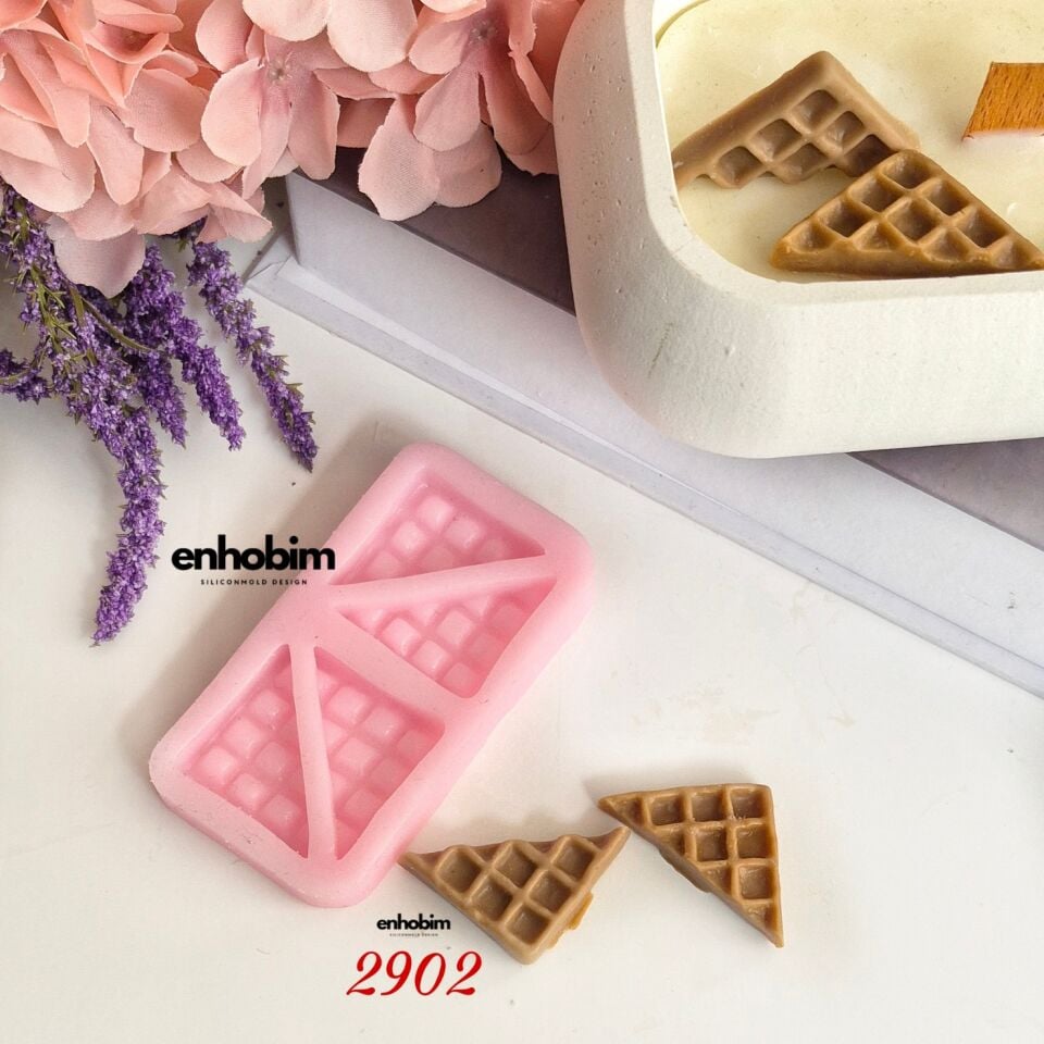 Waffle Yarım Form 4lü Set Silikon Kalıp