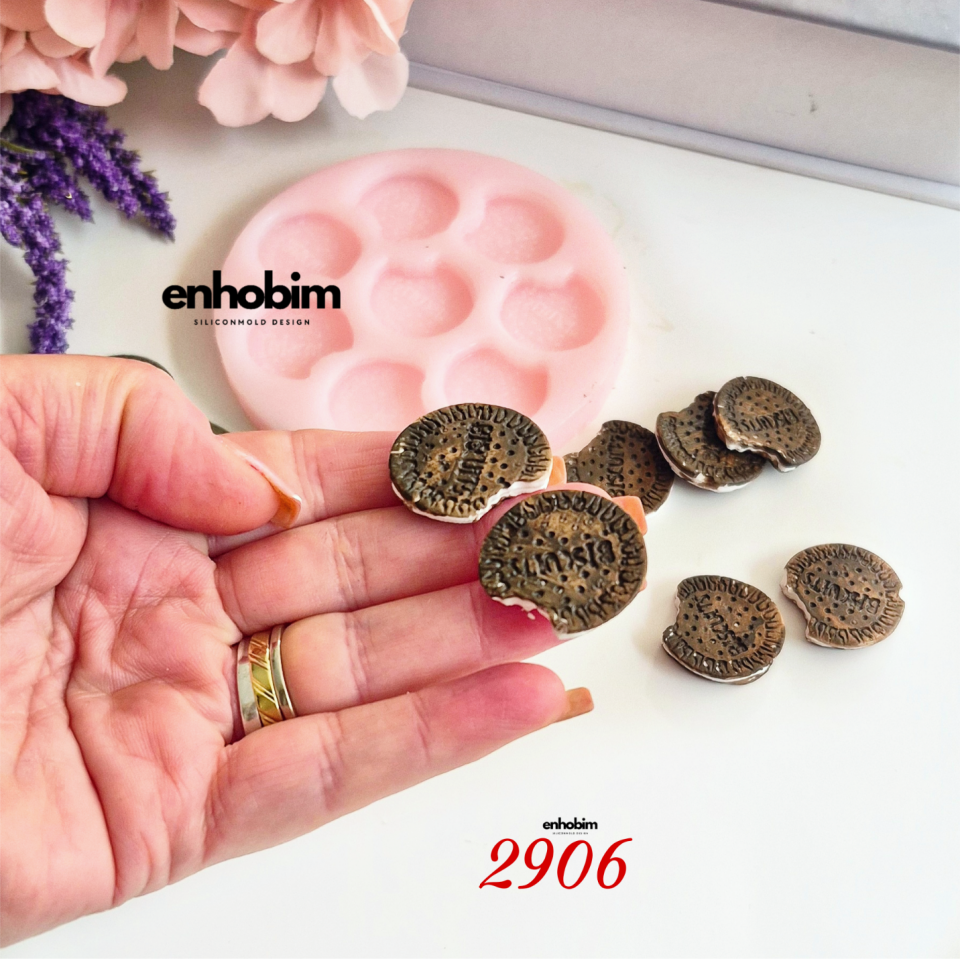Büyük Boy Bisküvi kremalı oreo 8li Set Silikon kalıp