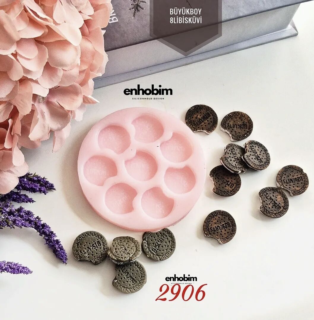 Büyük Boy Bisküvi kremalı oreo 8li Set Silikon kalıp