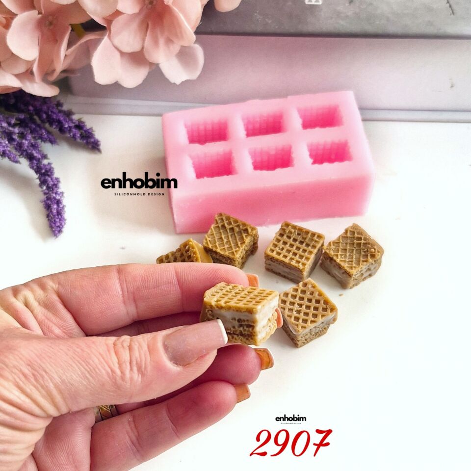 Gofret mini küp form 6lı Set silikon kalıp