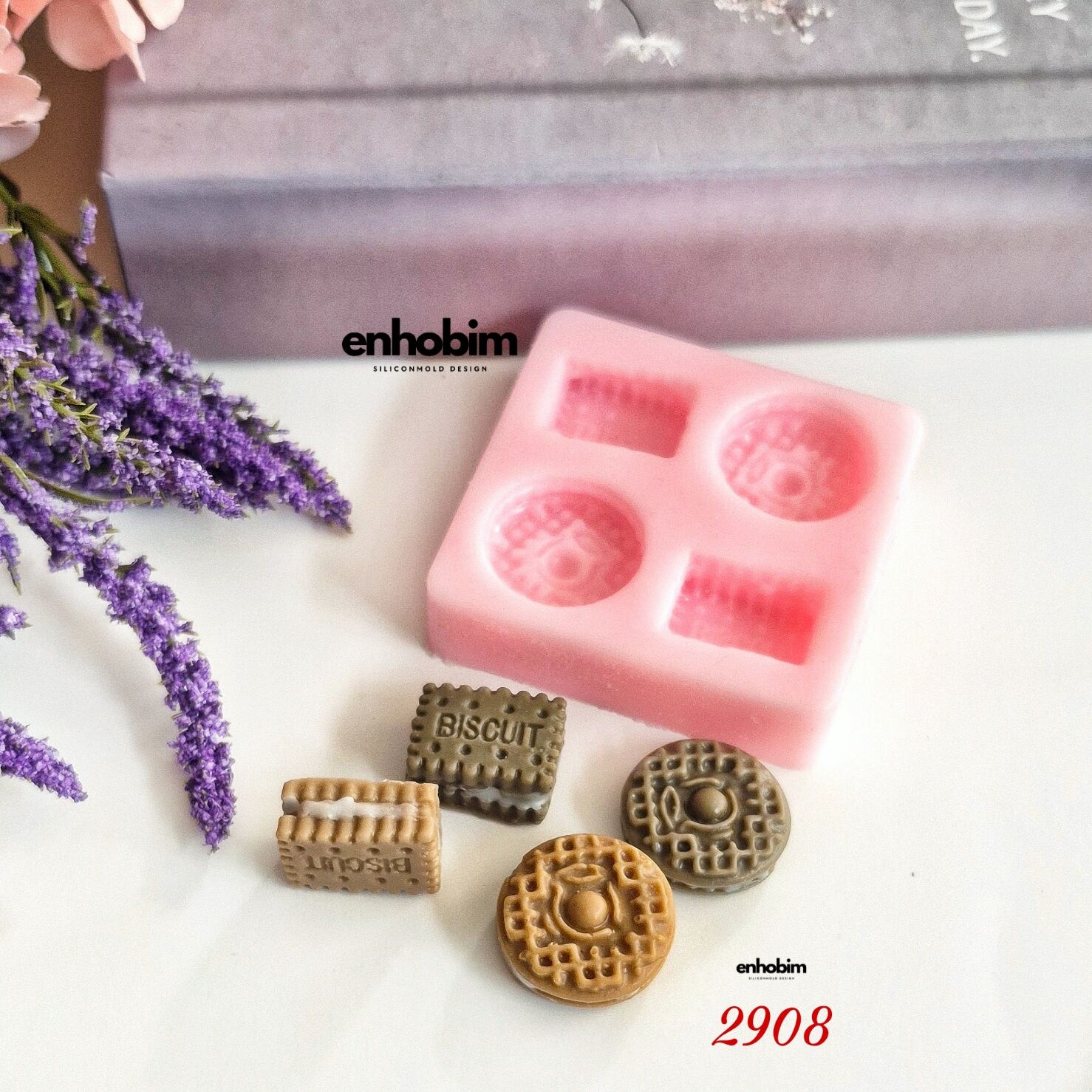Bisküvi mini kremalı yuvarlak ve kare form Set silikon kalıp