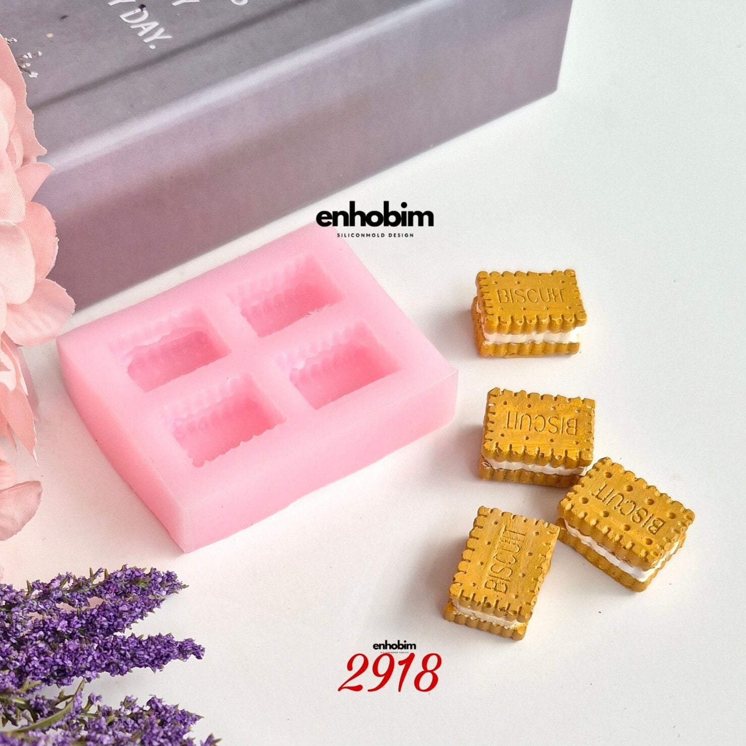 Bisküvi Kremalı kare form 4lü set silikon kalıp