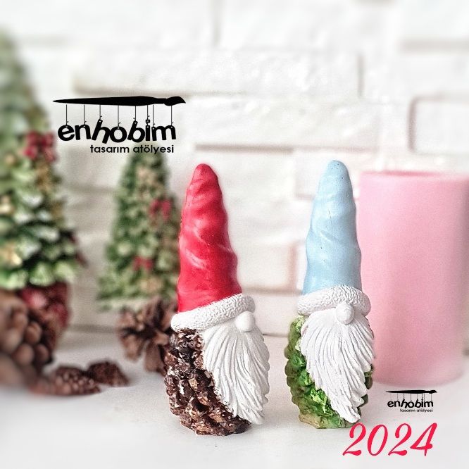 Kozalak Desenli Gnome silikon kalıp