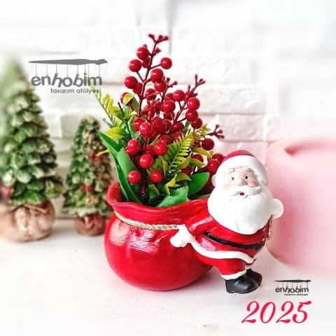 Noel Baba Saksı silikon kalıp
