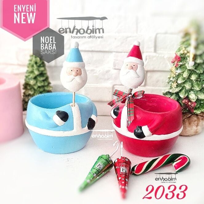 Noel Baba enhobim saksı silikon kalıp