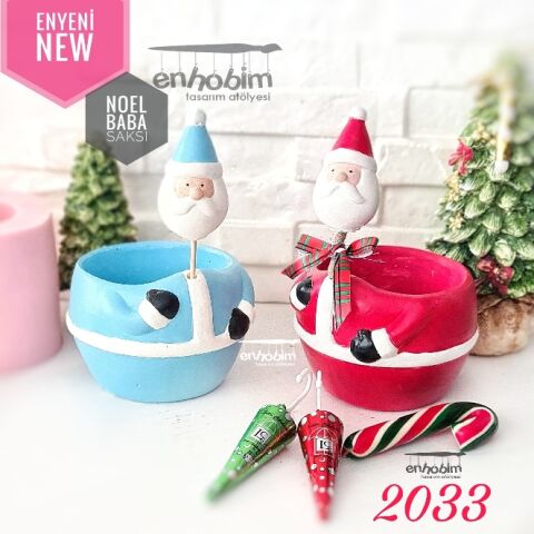 Noel Baba enhobim saksı silikon kalıp
