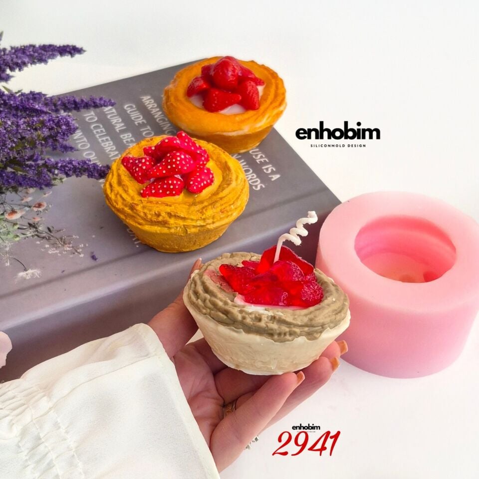 Çilekli Nata cup mum silikon Kalıp