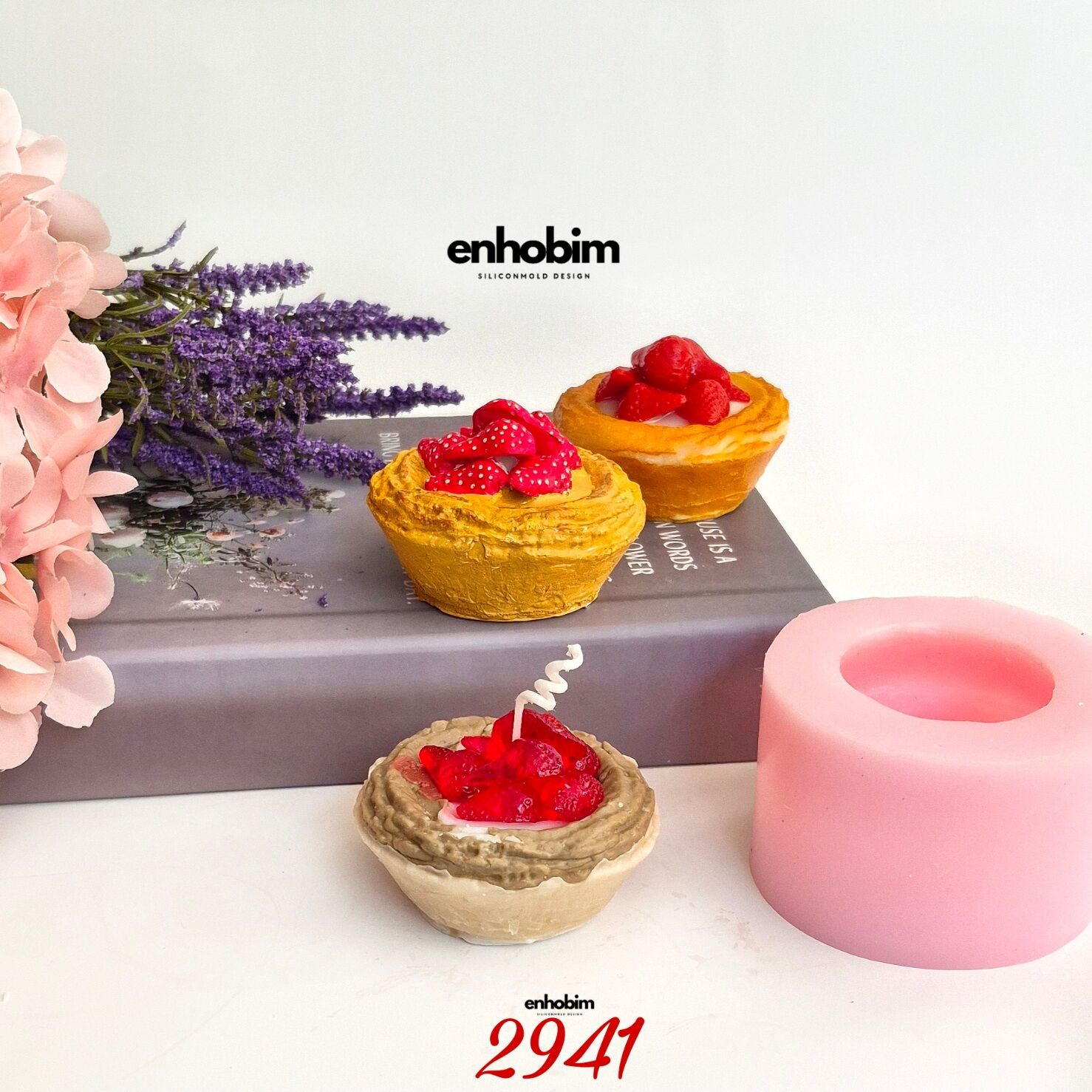 Çilekli Nata cup mum silikon Kalıp