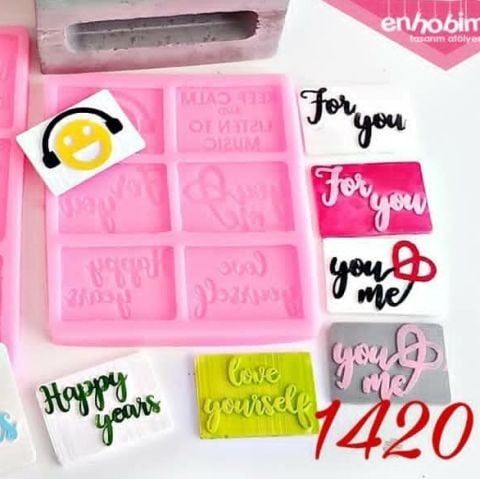 6lı Küçük etiket set silikon kalıp