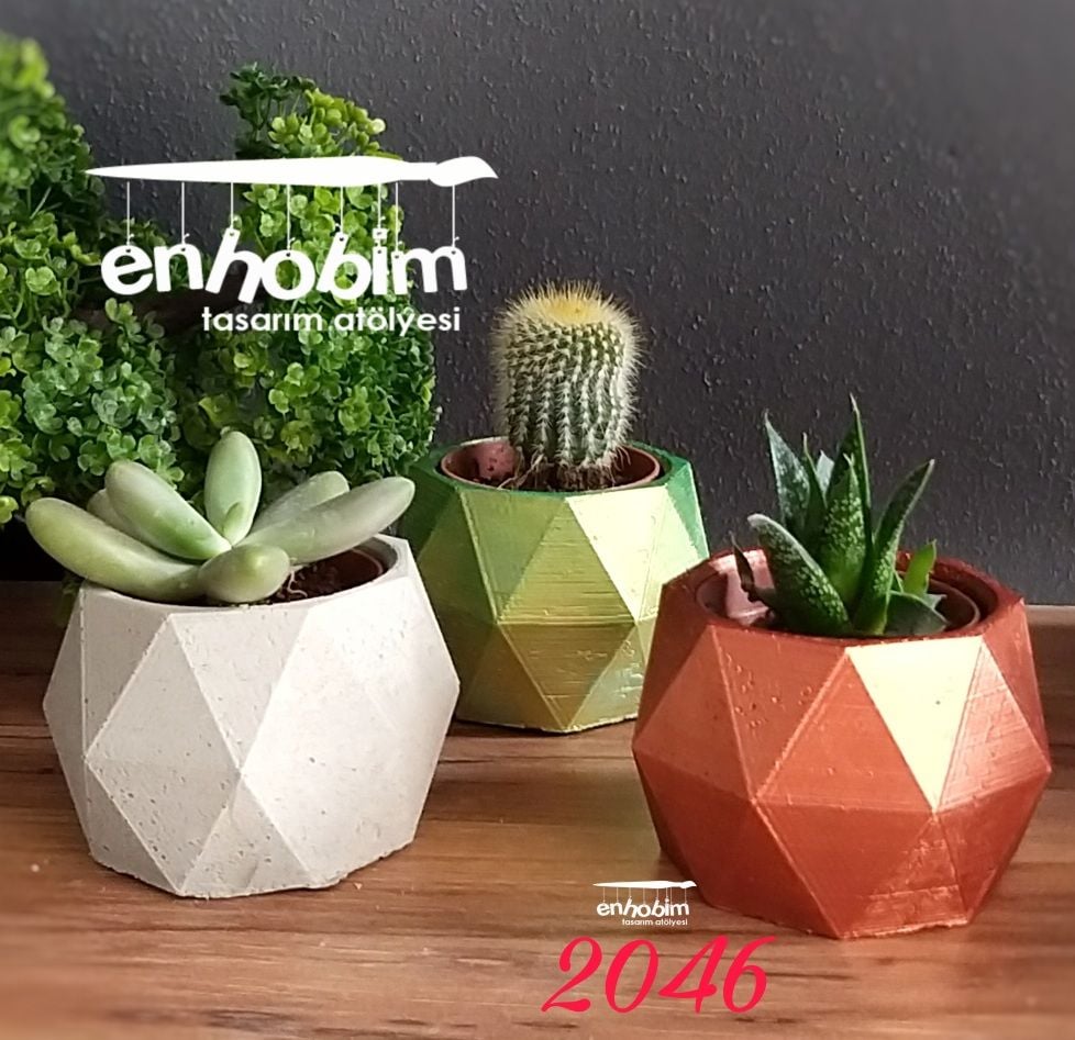 Geometrik Saksı Silikon kalıp