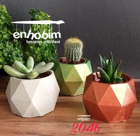 Geometrik Saksı Silikon kalıp