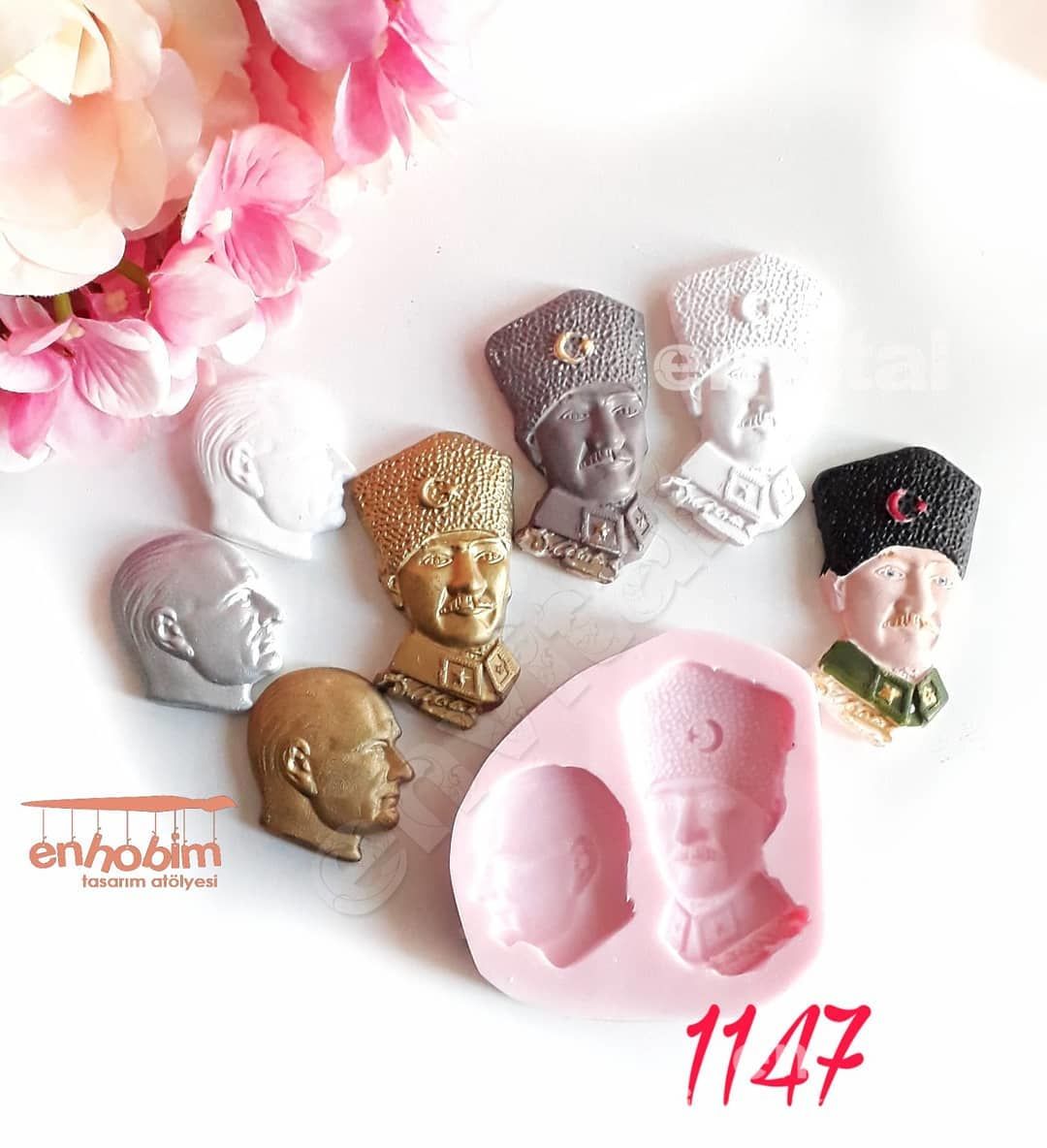 Atatürk 2li rozet silikon kalıp