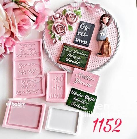 Öğretmen mesaj etiketler set silikon kalıp