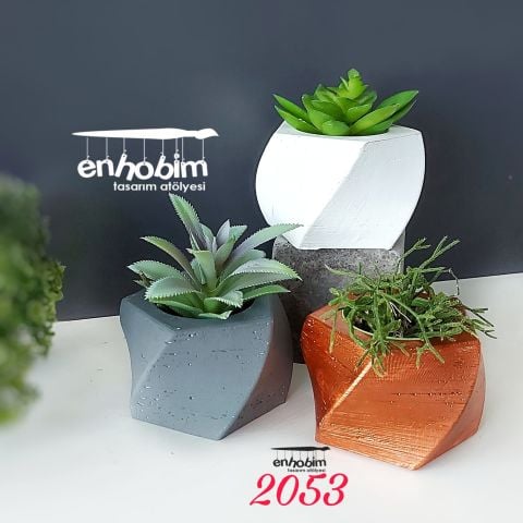 Geometri Saksı Silikon Kalıp