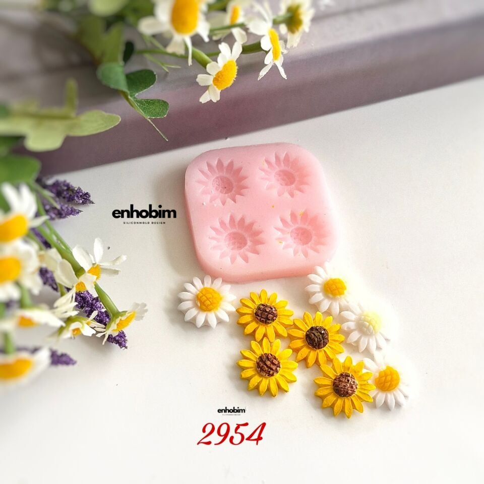 Papatya Mini Çiçek 4 lü Set silikon kalıp