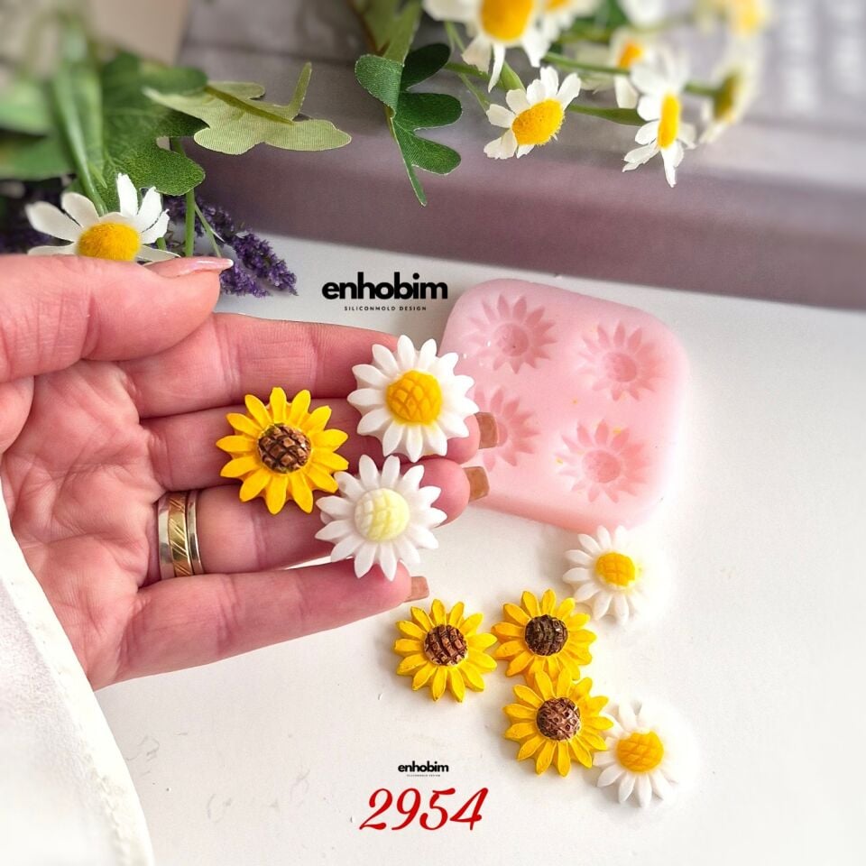 Papatya Mini Çiçek 4 lü Set silikon kalıp
