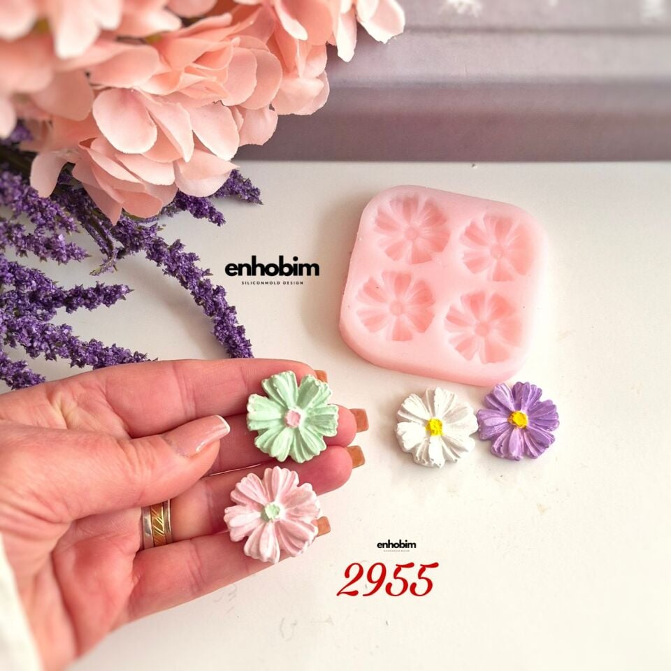 Mini Çiçekler 4 lü Set silikon kalıp