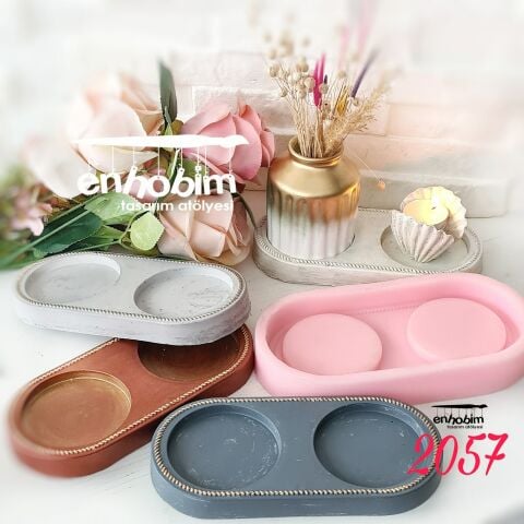 2li Oval Taban Silikon Kalıp