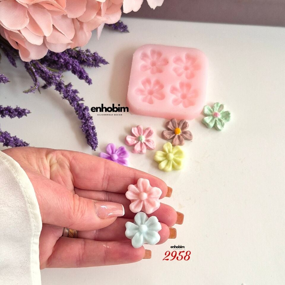 Çiçekler Mini 4lü Set Silikon Kalıp