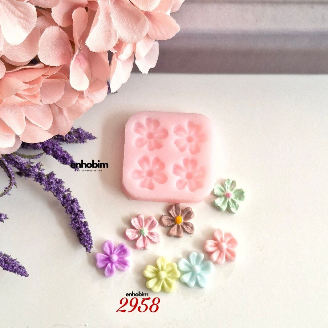 Çiçekler Mini 4lü Set Silikon Kalıp