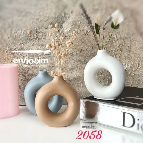 Küçük Yuvarlak Vazo Silikon kalıp