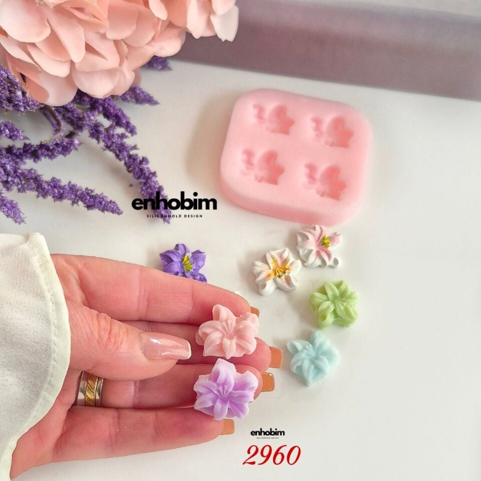 Zambak mini 4lü Set silikon kalıp