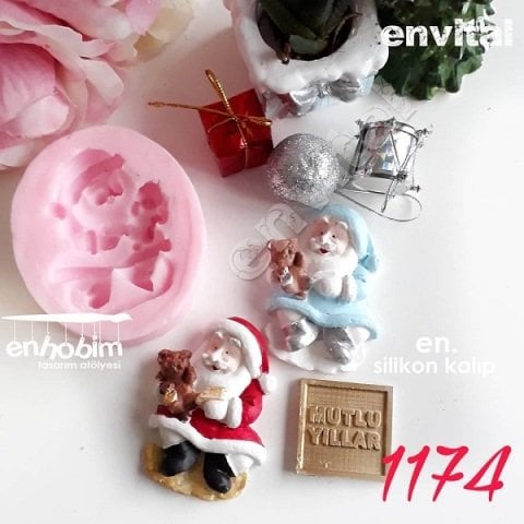 Ayıcıklı noel baba silikon kalıp