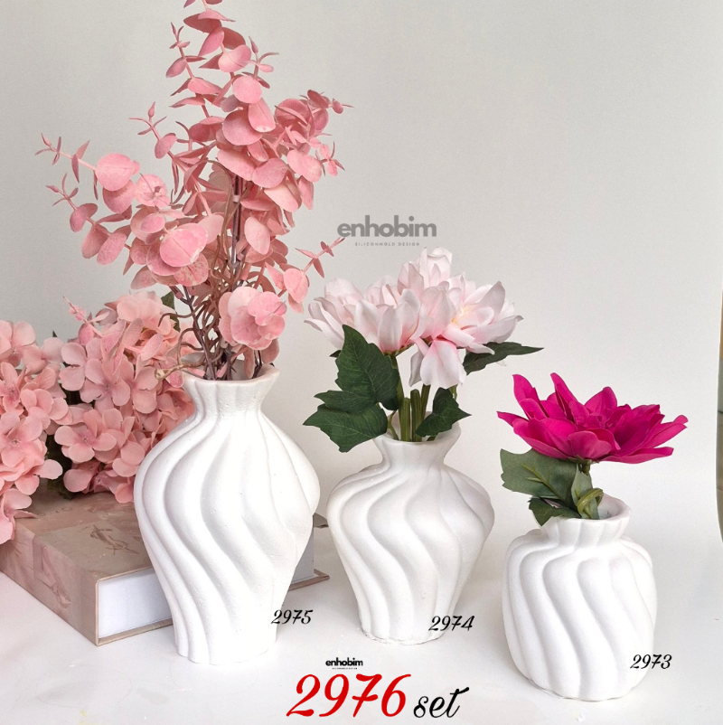 Burgu Desen 3lü Set Vazo silikon Kalıp