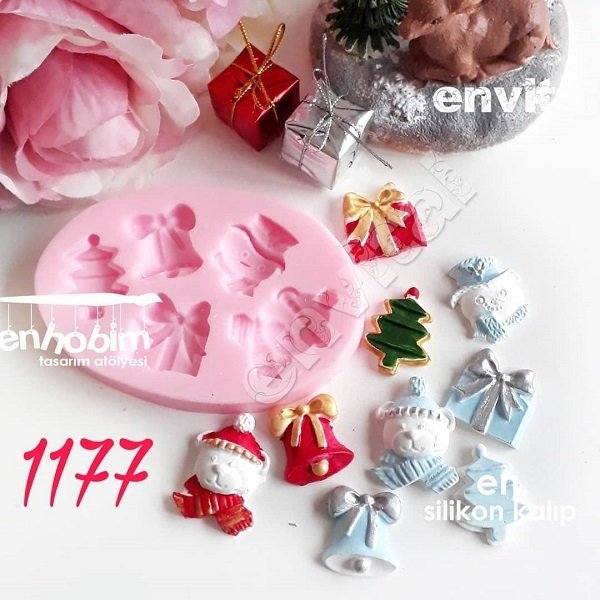 Yılbaşı çocuklu obje silikon kalıp