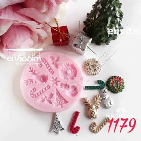 Yılbaşı minik objeler silikon kalıp