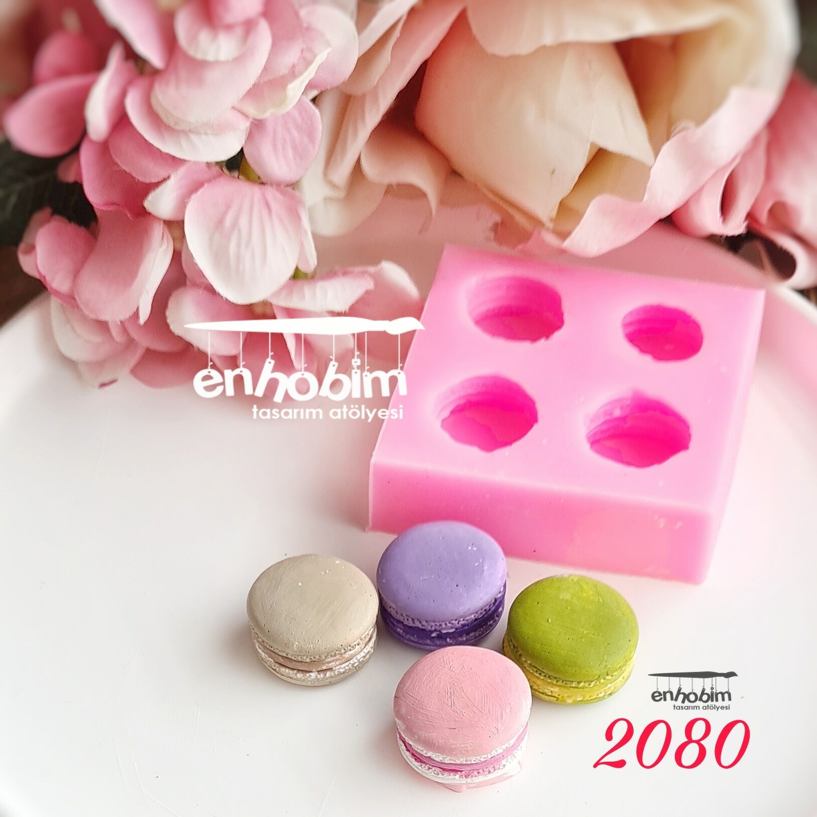 4lü Minik Macaron Silikon kalıp