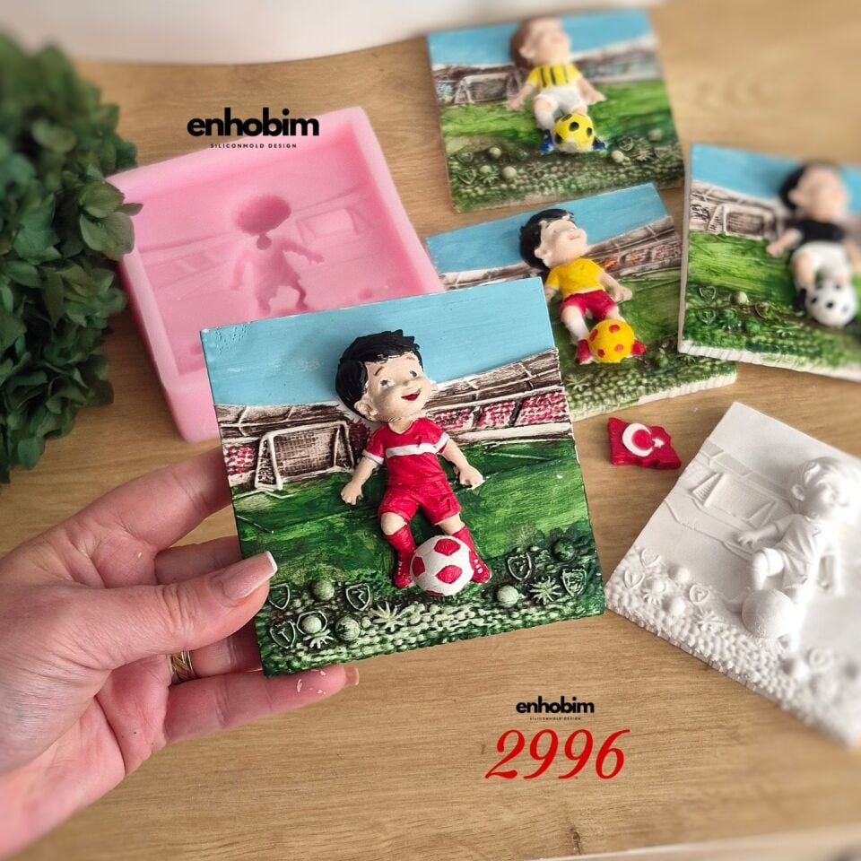 Futbolcu Çocuk Temalı Silikon Kalıp