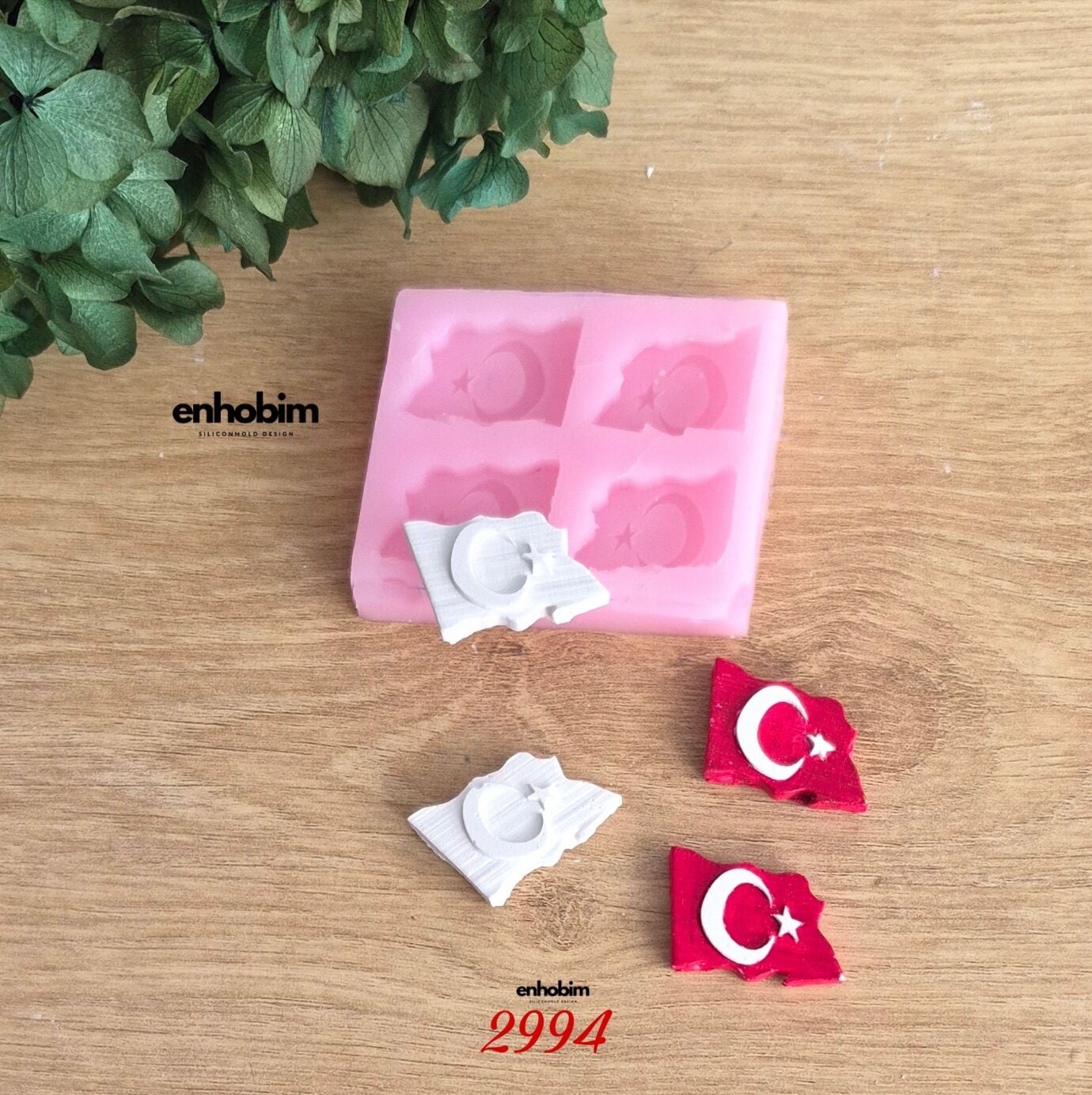 Türk Bayrağı 4lü Mini Bayrak Silikon Kalıp