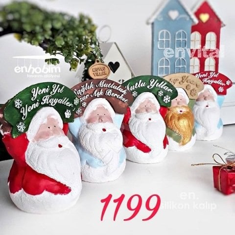 Mesajlı noel baba silikon kalıp