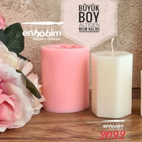 Altıgen büyük Boy mum silikon kalıp