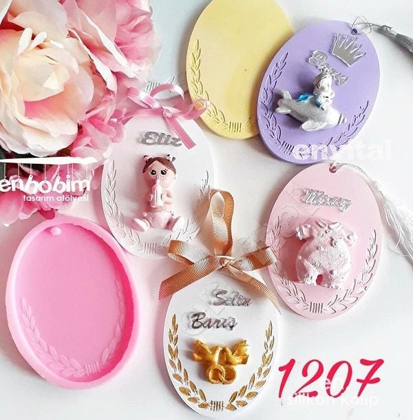 Oval başak desen taban silikon kalıp