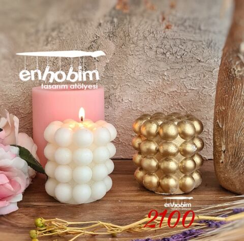 Yuvarlak  bubble büyük  mum silikonkalıp