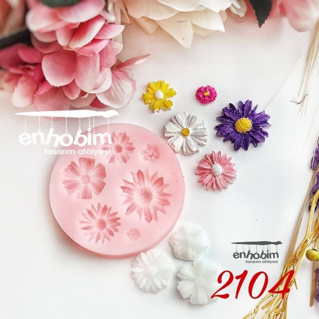 Yuvarlak form Çoklu cicekler silikonkalıp