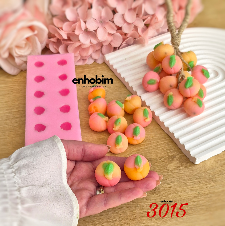 Kayısı Şeftali & mini boy 12 li Set Sabun Veya Mum Silikon kalıp