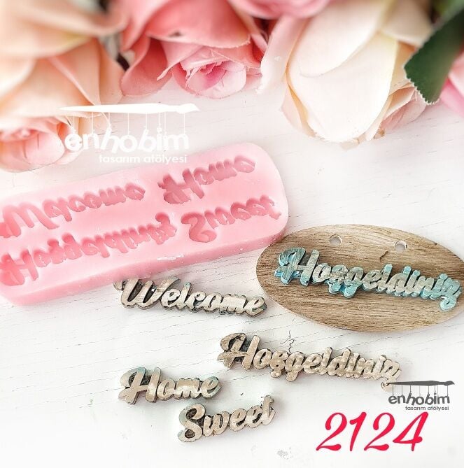 Hoşgeldiniz  welcome  etiket silikonkalıp