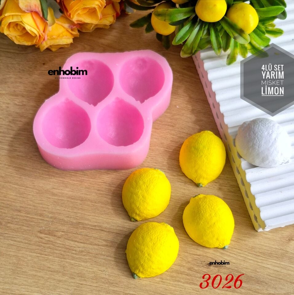 4lü Set Yarım Misket Limon Silikon Kalıp