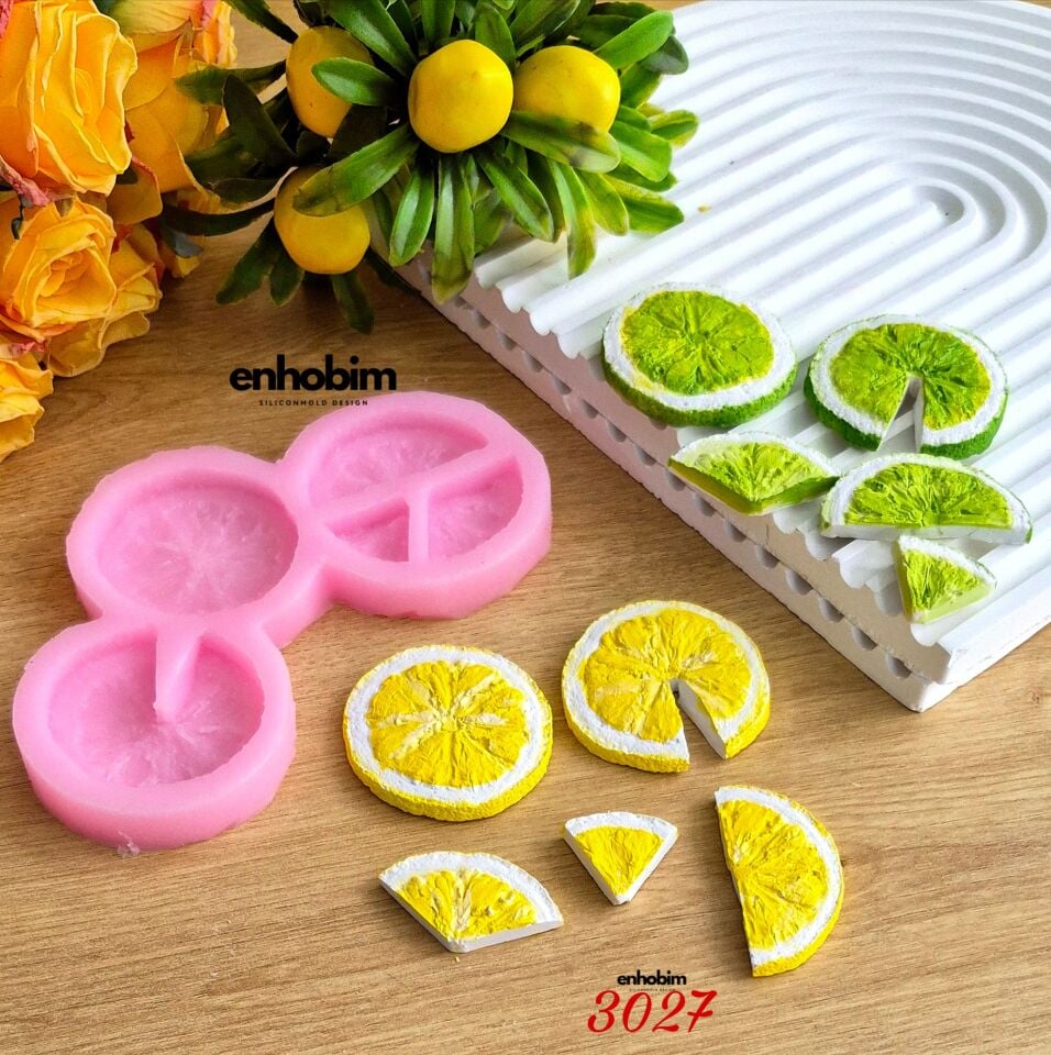 5 parça Set Dilim Limon Silikon Kalıp
