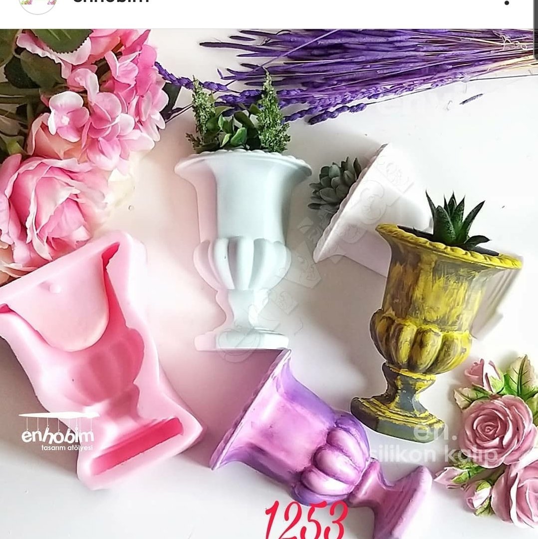 Ayaklı duvar saksı silikon kalıp