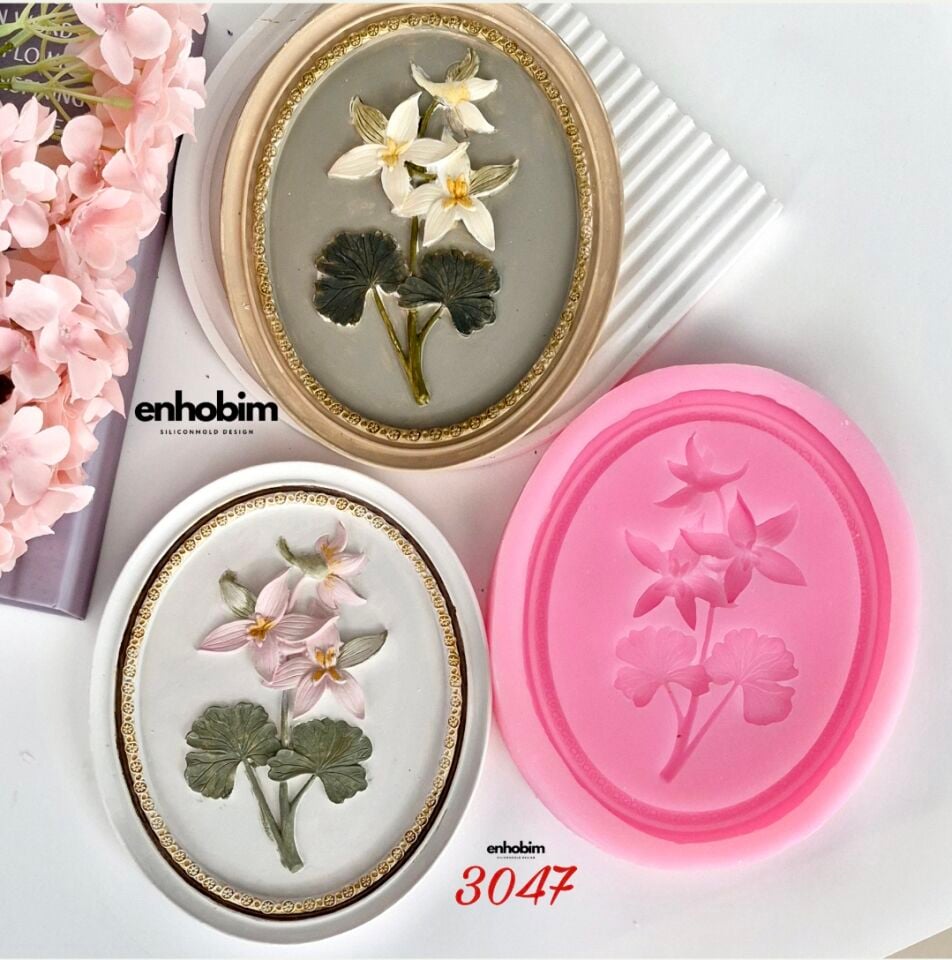 Lilyum Zambak  oval pano silikonkalıp