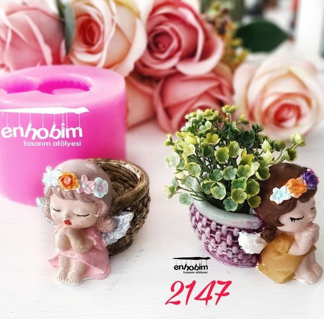 Sepetli melek Kız silikon kalıp